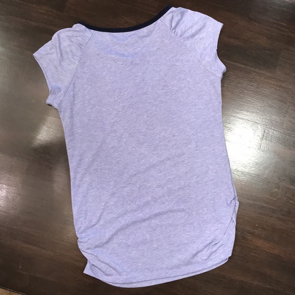 Nike Girls Dri Fit Shirt in Purple w/ Navy Trim - Picture 5 of 6